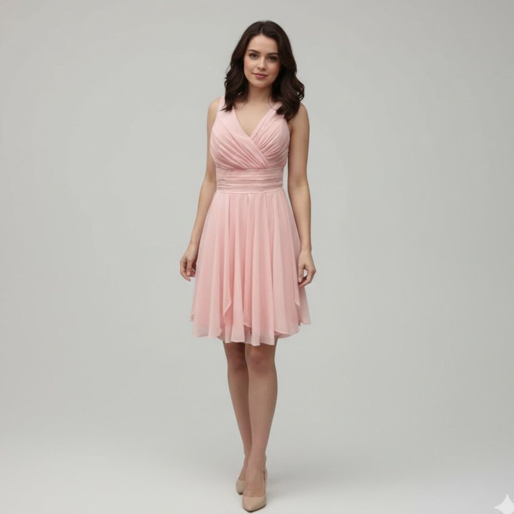 Christina Wu Blush Pink Mini Dress